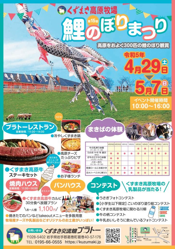 【終了】第15回鯉のぼりまつり（入場料無料）